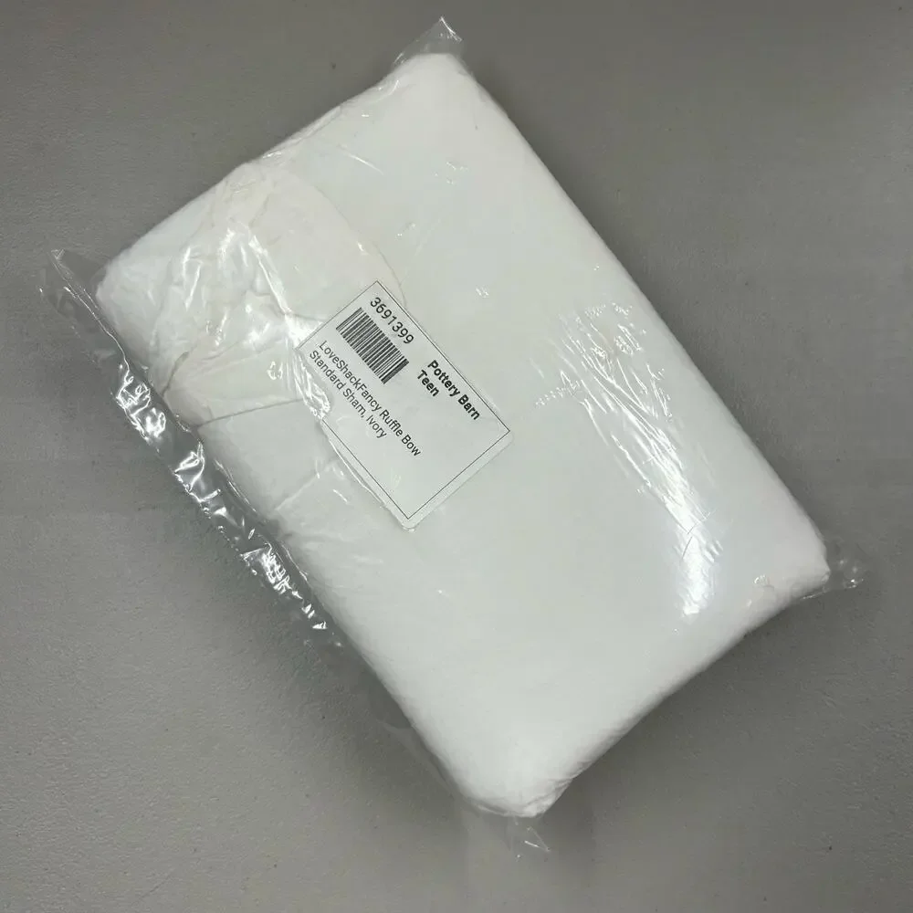 LoveShackFancy x Pottery Barn Ruffle Bow Standard Pillow Sham Ivory NWT